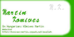 martin komives business card